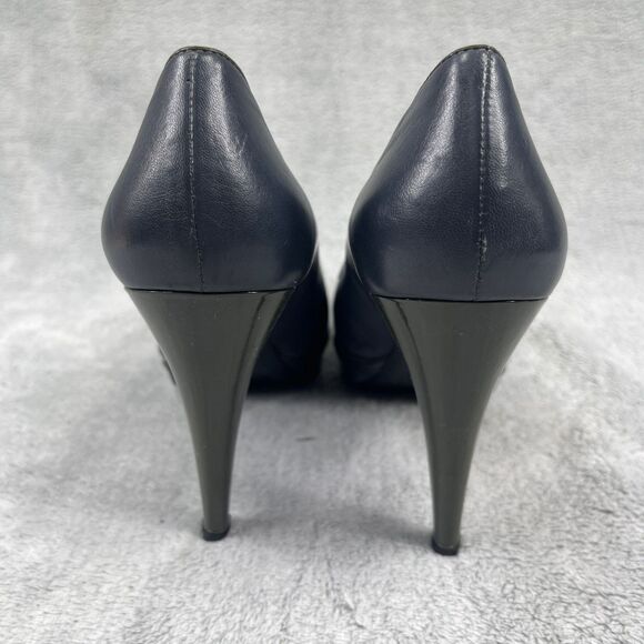 Gianfranco Ferre Pump Heels Shoes Navy Green Women's Size 39 US 9 Leather - Picture 4 of 16